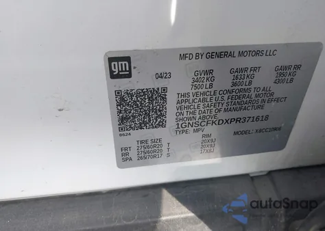 2023 Chevrolet Suburban 2Wd Premier from USA, damaged, VIN 1GNSCFKDXPR371618